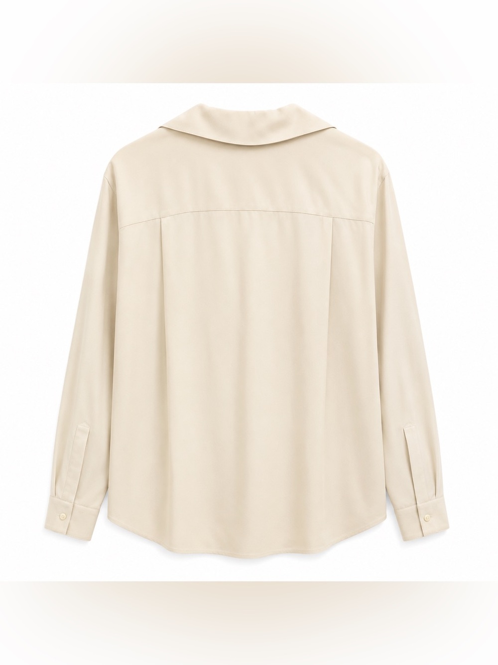 Lauren Ralph Lauren Women’s Silk Blouse Size 10 Ivory Cream Monogram Pocket - Picture 2 of 4